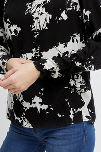 Fransa Zille Black Mix Floral Blouse, 20611660