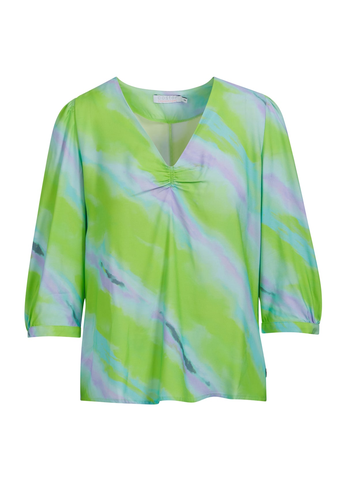 Coster Copenhagen Faded Abstract Print V-Neck Blouse, 231-1112