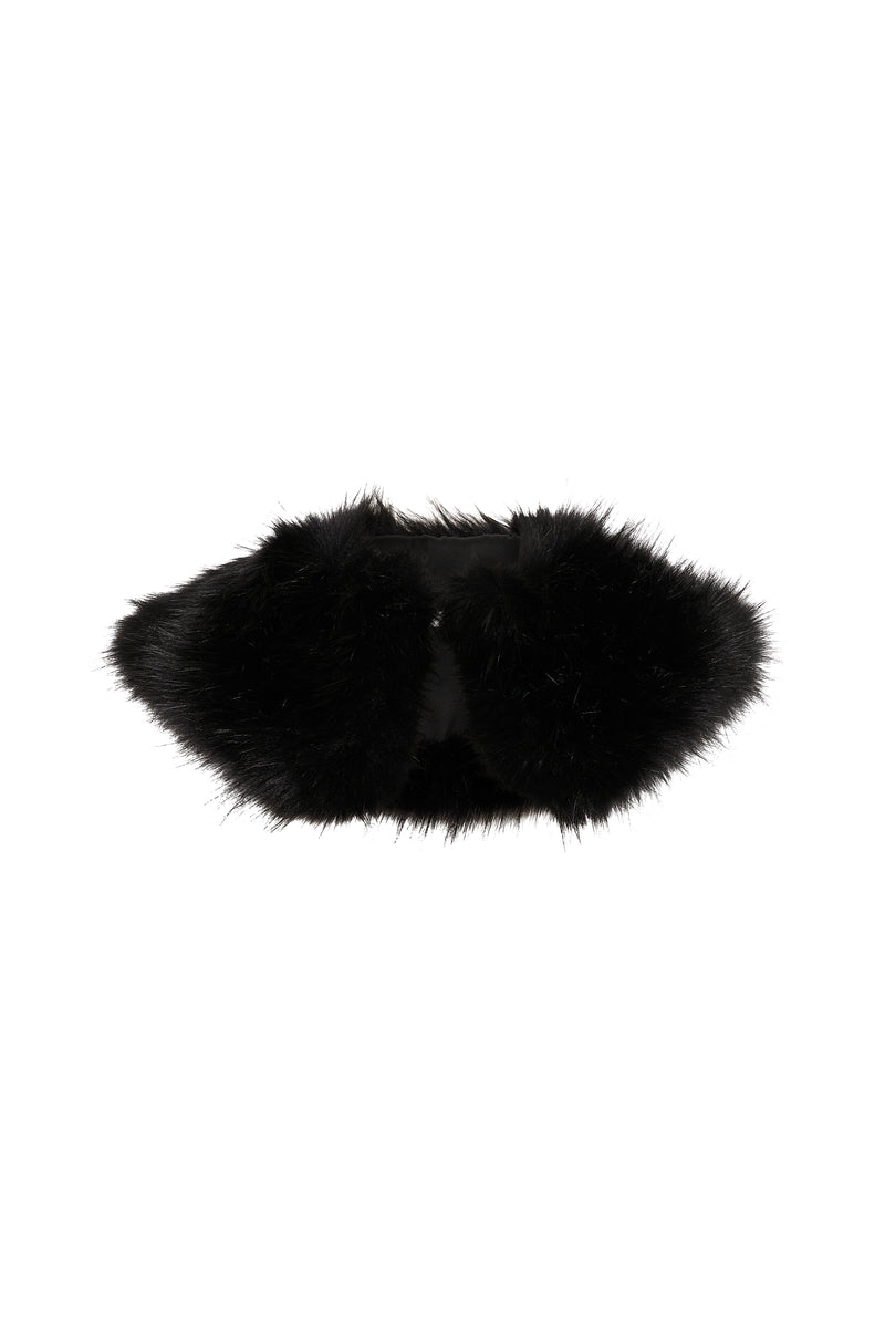 InWear Jayla Black Faux Fur Collar, 30107425