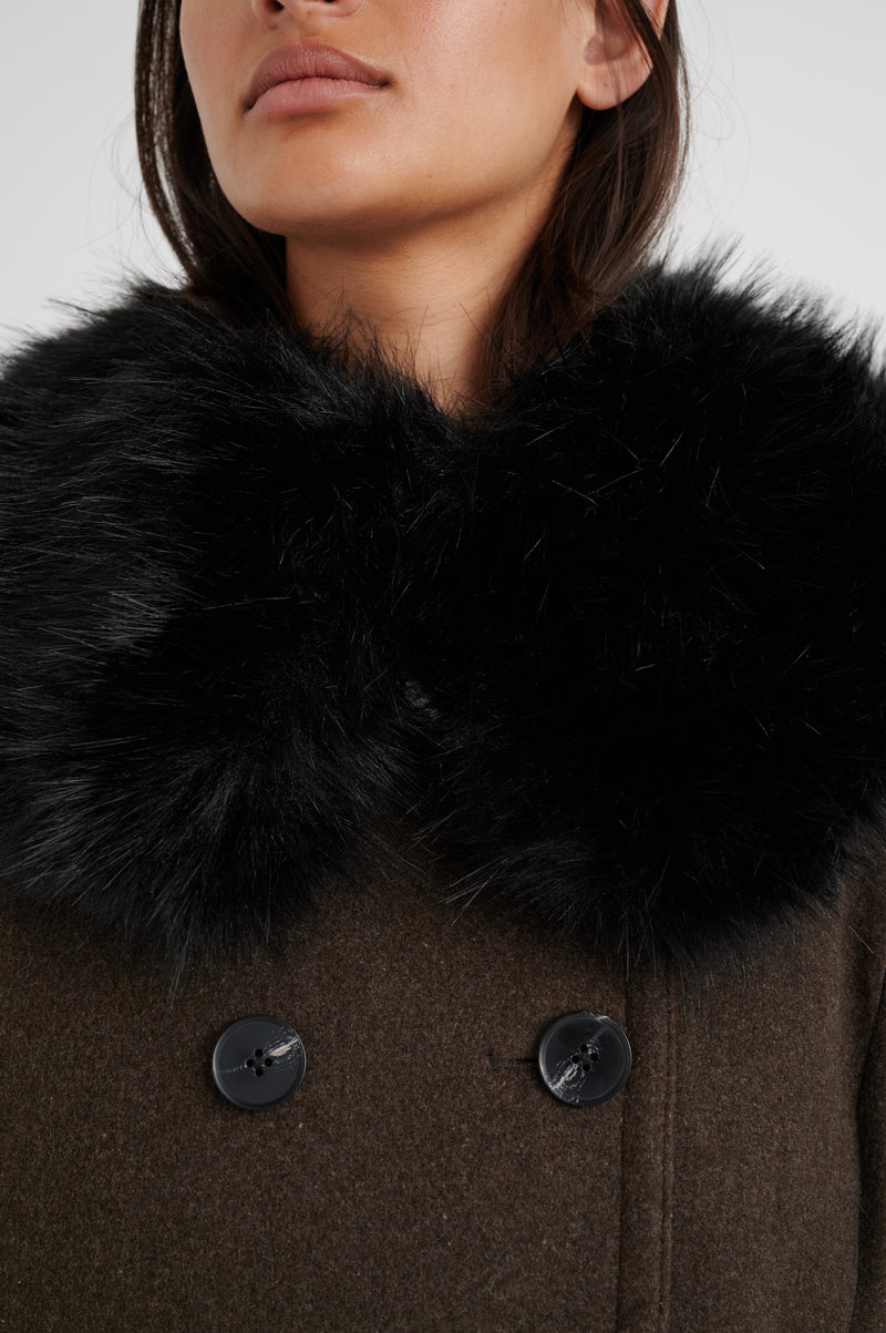 InWear Jayla Black Faux Fur Collar, 30107425