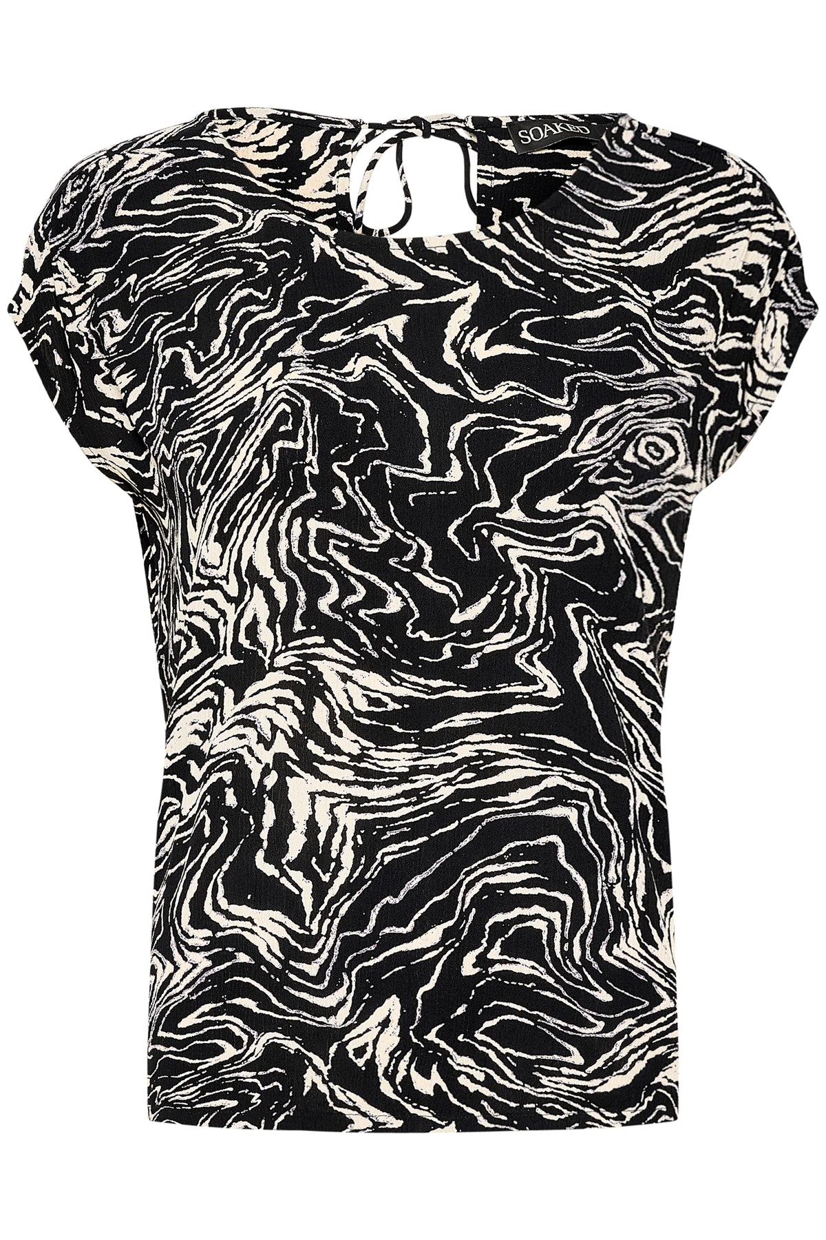 Soaked in Luxury Zaya Black Swirl Print Top, 30403130