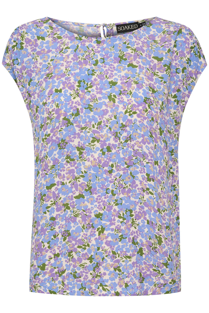 Soaked in Luxury Zaya Lavender Flickering Floral Print Top, 30403130