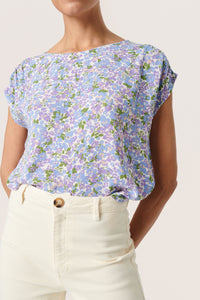 Soaked in Luxury Zaya Lavender Flickering Floral Print Top, 30403130