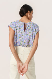 Soaked in Luxury Zaya Lavender Flickering Floral Print Top, 30403130