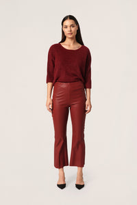 Soaked in Luxury Kaylee Rhubarb PU Kickflare Trousers, 30404598