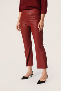 Soaked in Luxury Kaylee Rhubarb PU Kickflare Trousers, 30404598