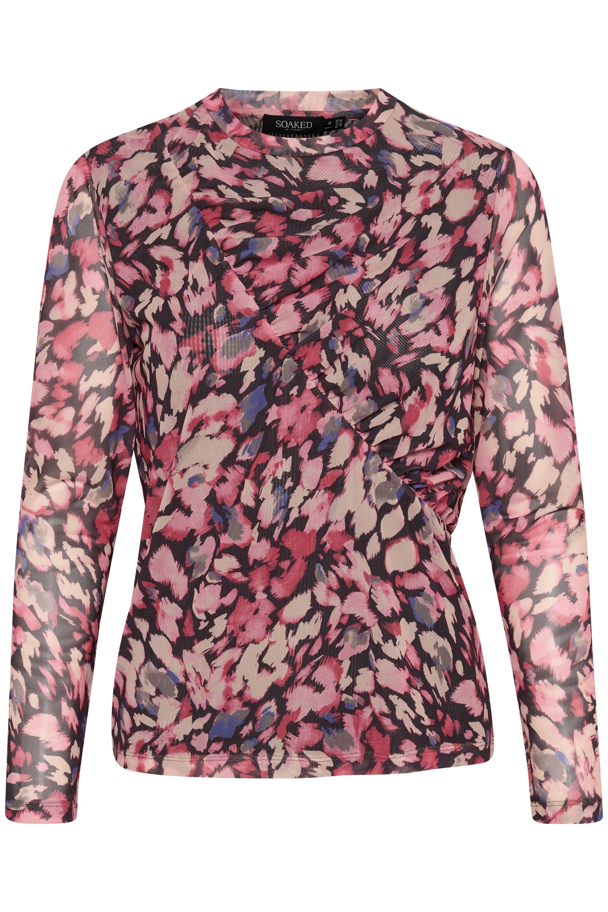 Soaked in Luxury Demara Faded Rose Abstract Print Long Sleeve Top, 30406473