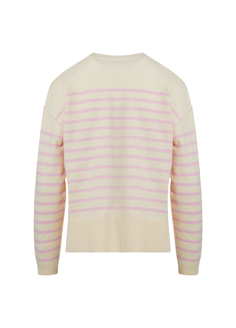 Coster Copenhagen Collins Creme/Baby Pink Striped Knit, CCH2133