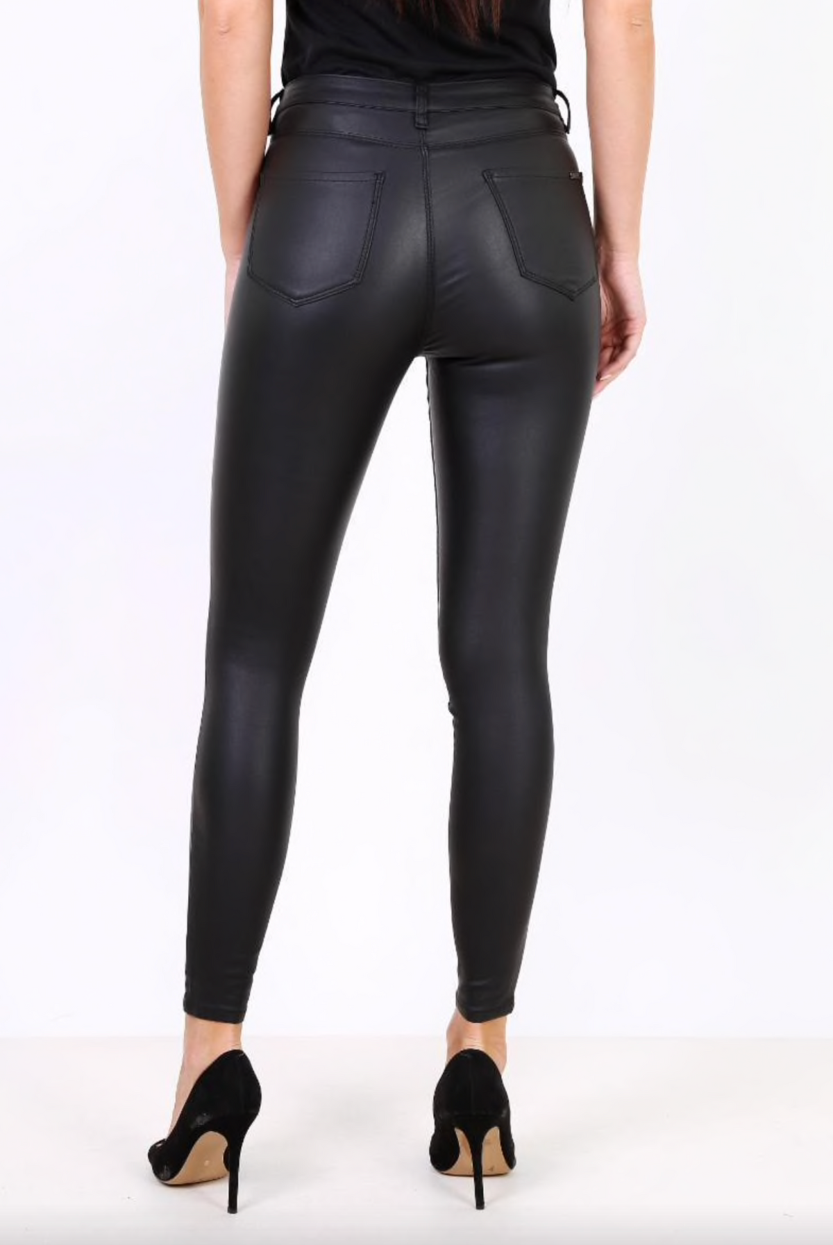 Toxik Black Ava HighWaisted Bum Lift Wax Coated Jeans freeshipping - Ruby 67 Boutique