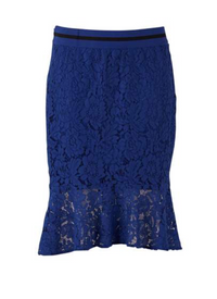 Saint Tropez Royal Blue Lace Skirt freeshipping - Ruby 67 Boutique