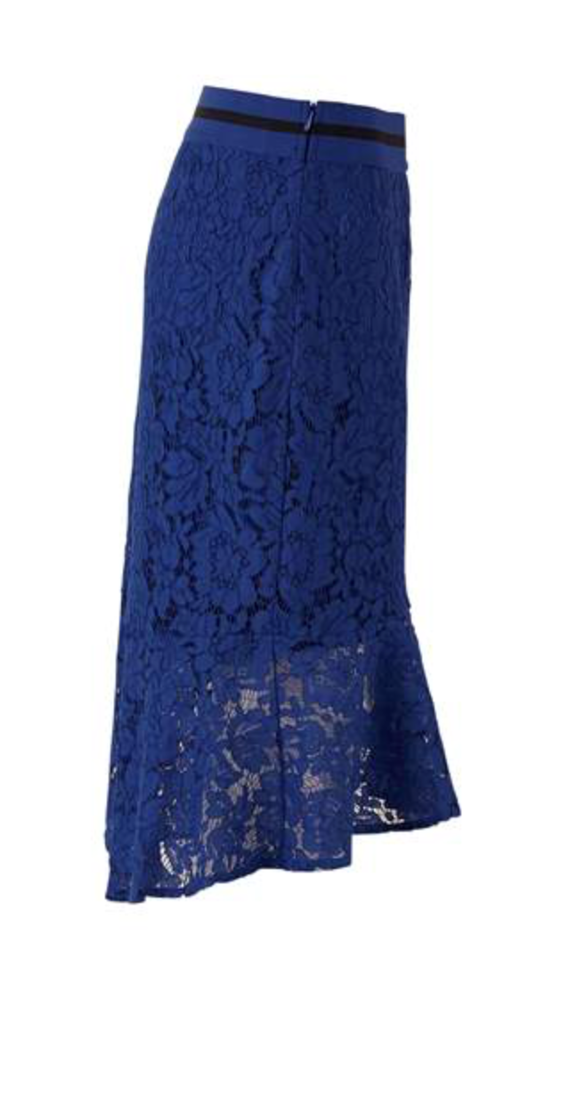 Saint Tropez Royal Blue Lace Skirt freeshipping - Ruby 67 Boutique