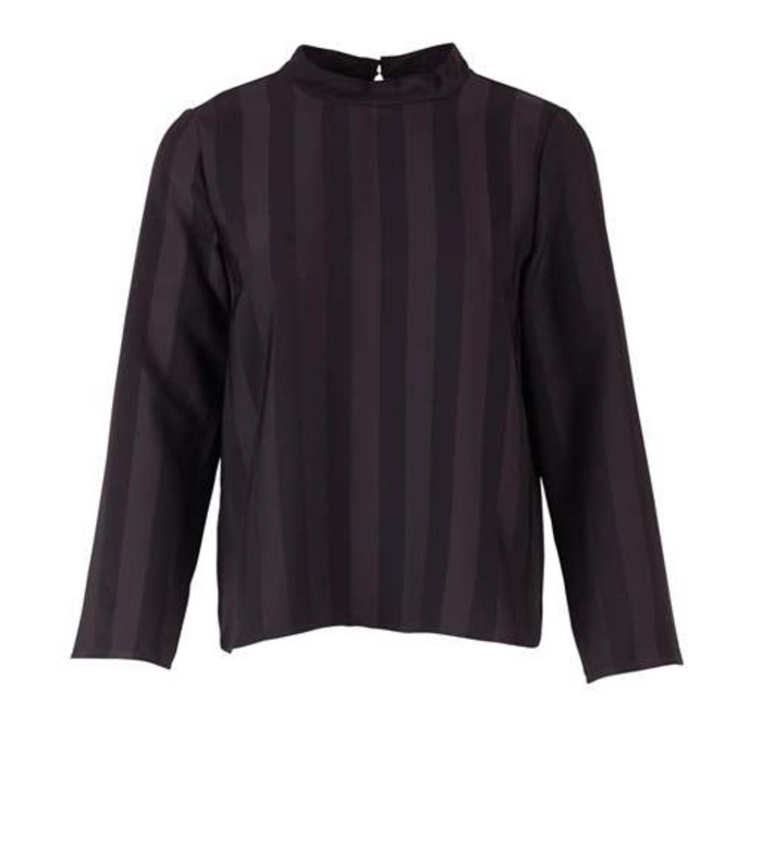 Saint Tropez Striped Black Blouse freeshipping - Ruby 67 Boutique