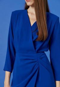 Access Fashion Cobalt Blue Ruched Midi Dress, W2-3010