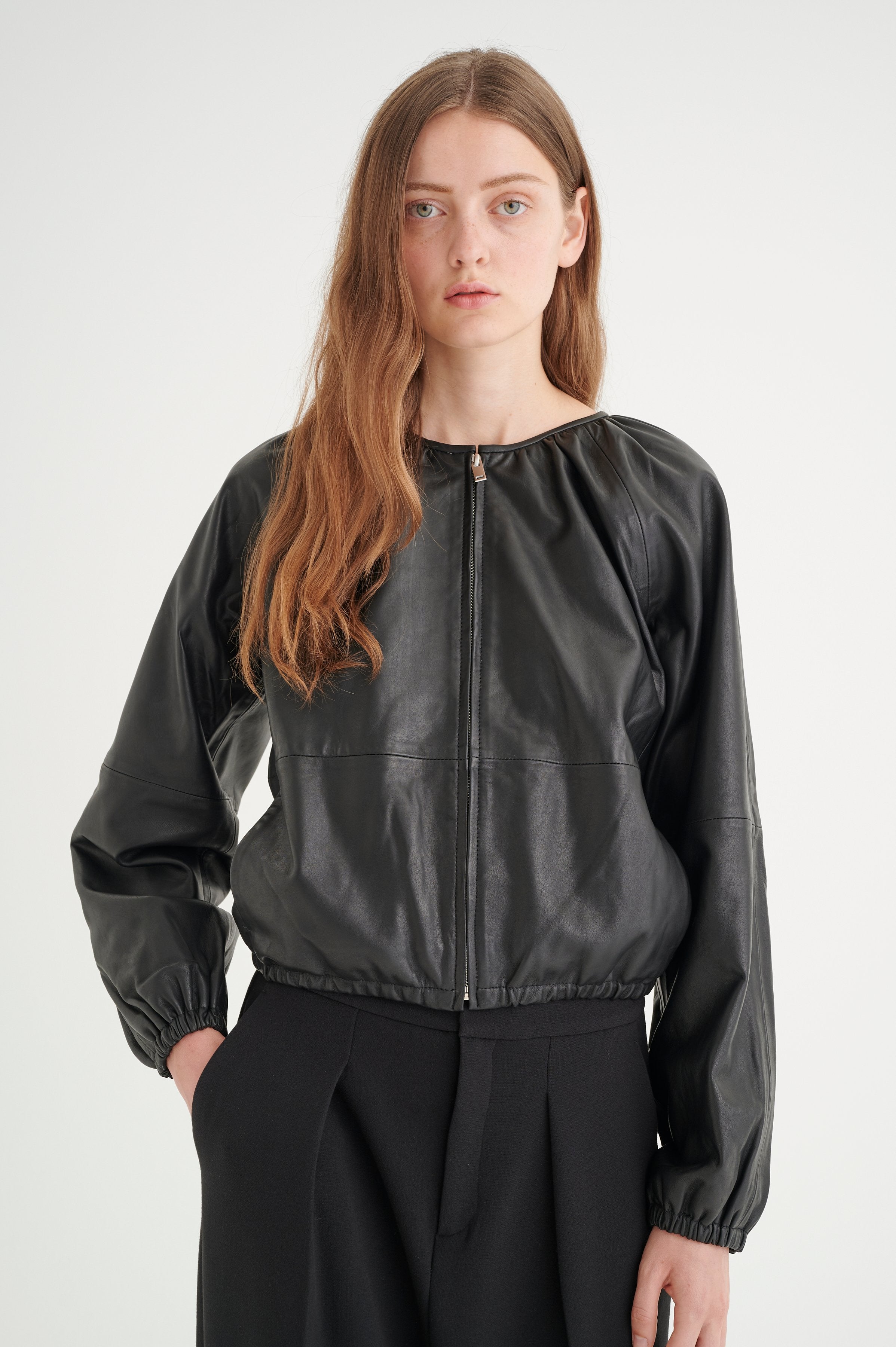 Maje patch-detail leather-sleeves Bomber Jacket - Farfetch